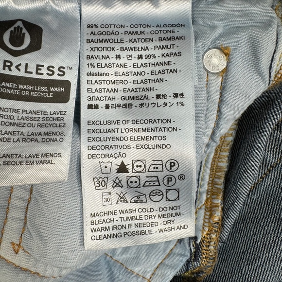 Levis 501 Straight Leg Jeans Size 29X28 Dark Wash Denim Button Fly Distressed - Picture 6 of 16